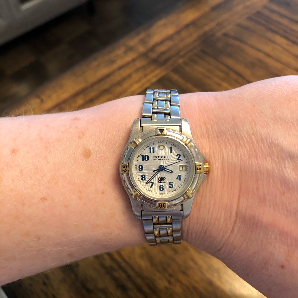 Ladies Fossil Watch Stainless Steel And Gold